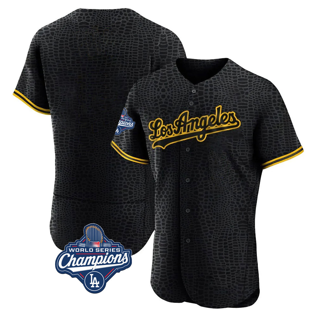 tocy LA.Dodgers Blank Player Black Snake Skin City Limited Elite Home World Series Meet Stitched Jerseys