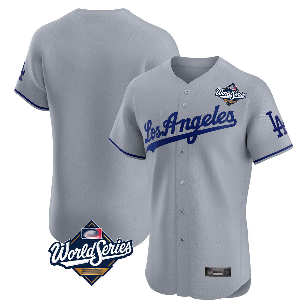 tocy LA.Dodgers Blank Player Gray Limited Elite Home World Series Stitched Jerseys
