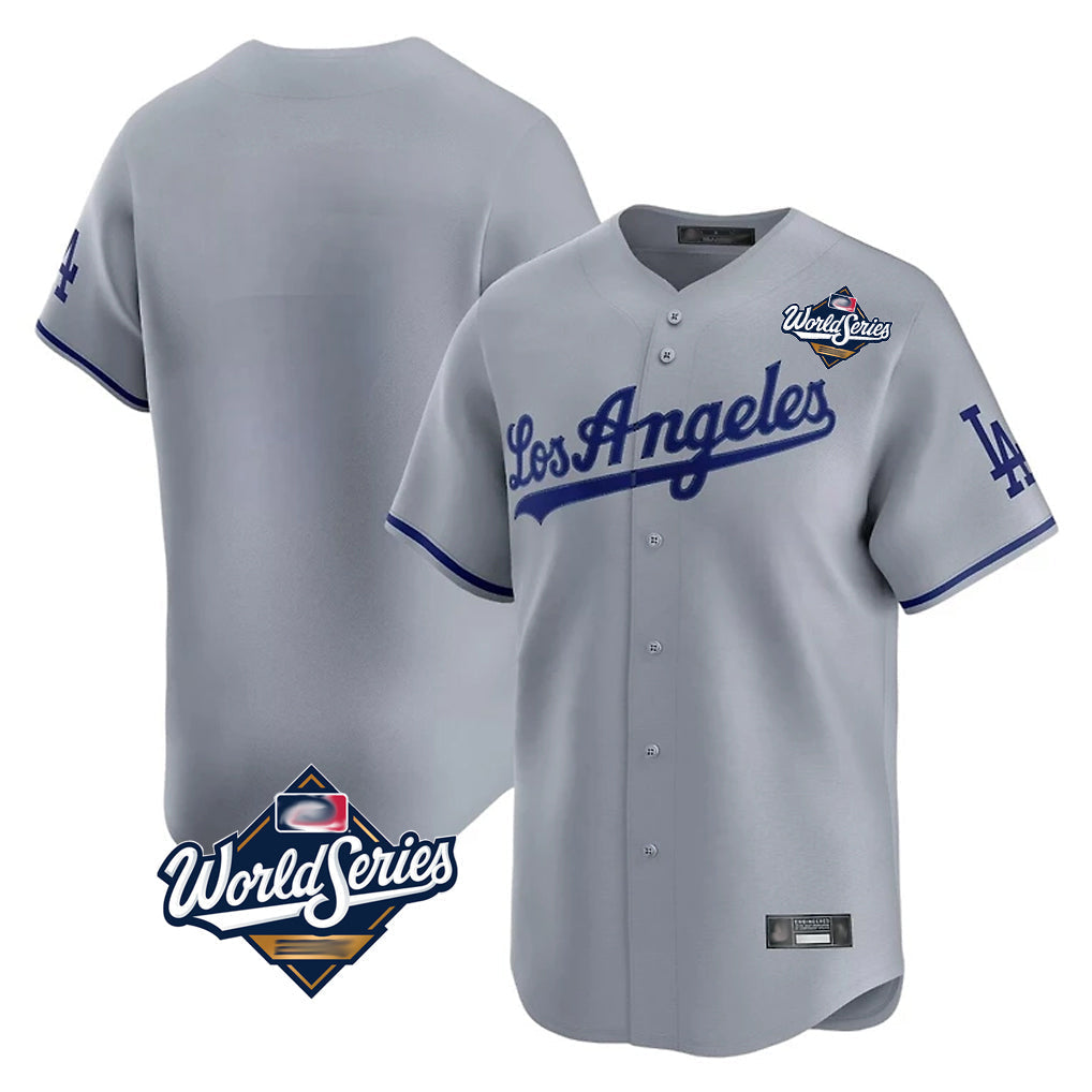 tocy LA.Dodgers Blank Player Gray Limited Game World Series Stitched Jerseys