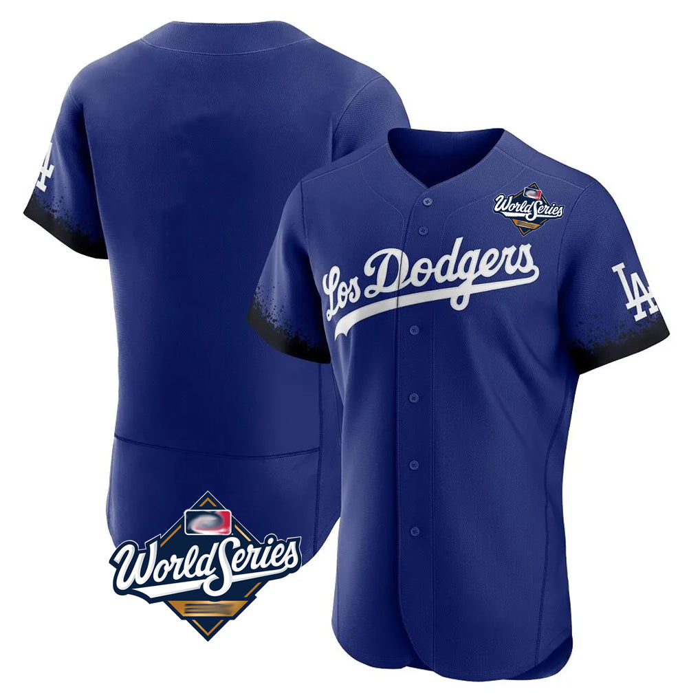 tocy LA.Dodgers Blank Player Royal City Connect Elite Home World Series Stitched Jerseys