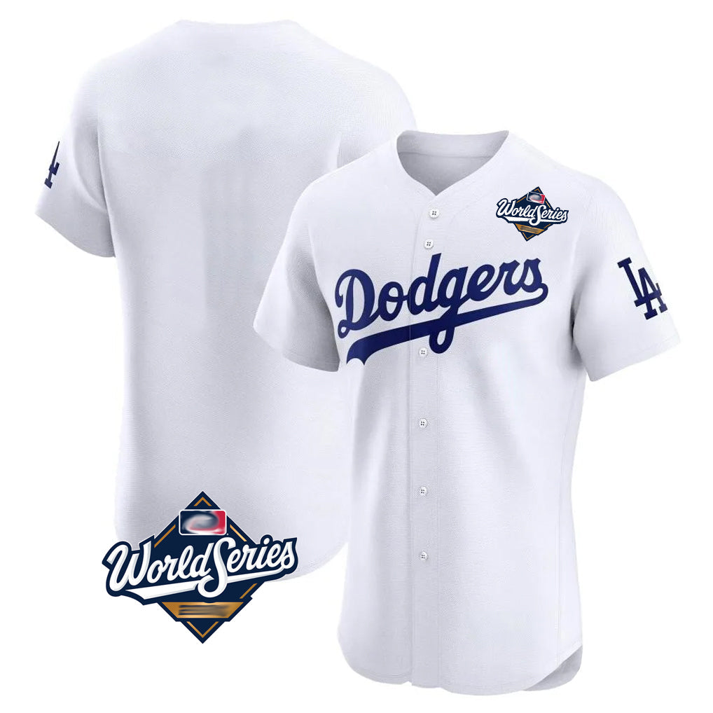 tocy LA.Dodgers Blank Player White Limited Elite Home World Series Stitched Jerseys