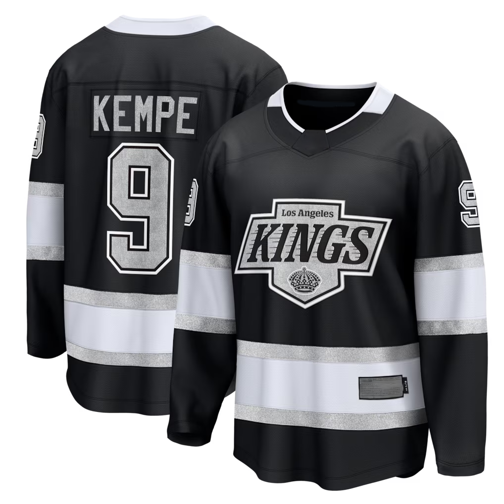 Tocy LA.Kings #9 Adrian Kempe Black Home Premier Breakaway Player Jerseys