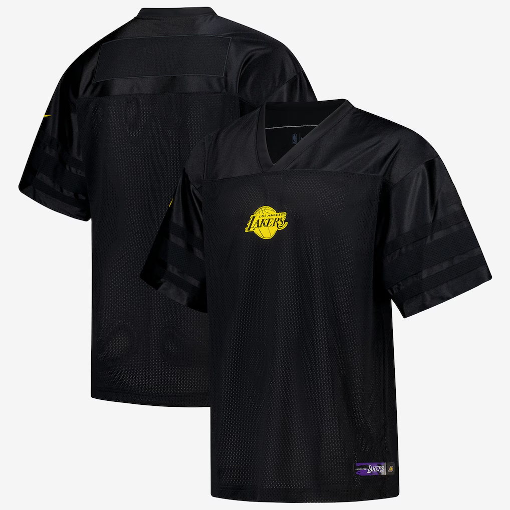 tocy LA.Lakers Black Courtside Football Stitched Jerseys