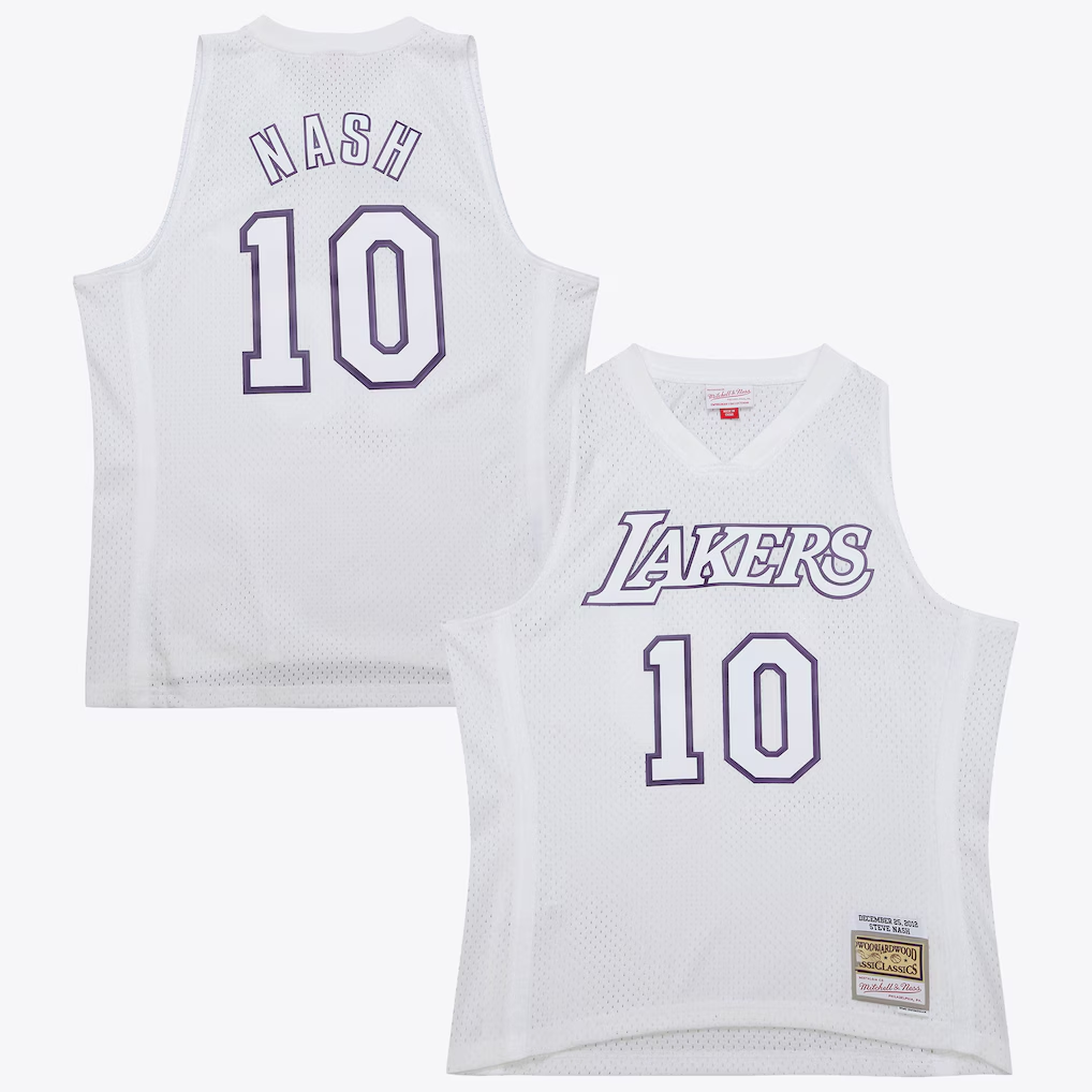 tocy LA.Lakers #10 Steve Nash White Mitchell & Ness 2012 Day Authentic Stitched Jerseys