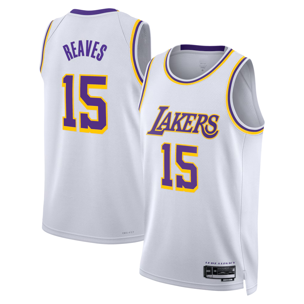 tocy LA.Lakers #15 Austin Reaves White Association Edition Swingman Stitched Jerseys