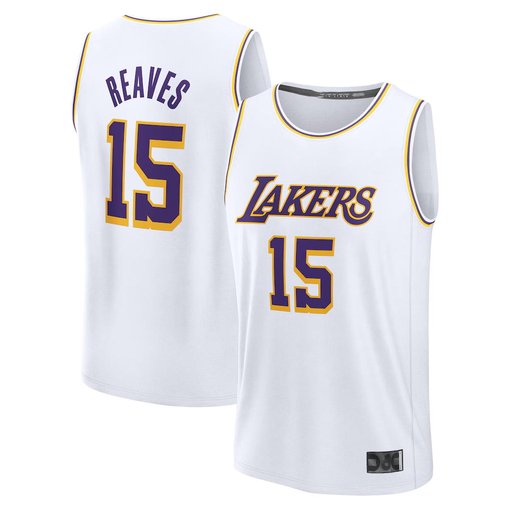 tocy LA.Lakers #15 Austin Reaves White Fast Break Replica Player Stitched Jerseys - Association Edition