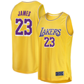 tocy LA.Lakers #23 LeBron James Gold Big & Tall Fast Break Player Stitched Jerseys - Icon Edition
