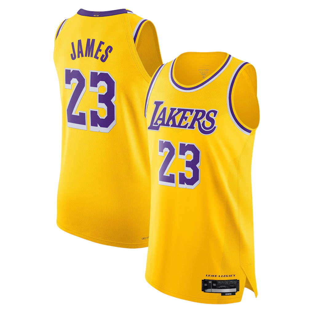 tocy LA.Lakers #23 LeBron James Gold Icon Edition - Icon Edition Stitched Jerseys