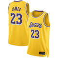 tocy LA.Lakers #23 LeBron James Gold Swingman Stitched Jerseys - Icon Edition