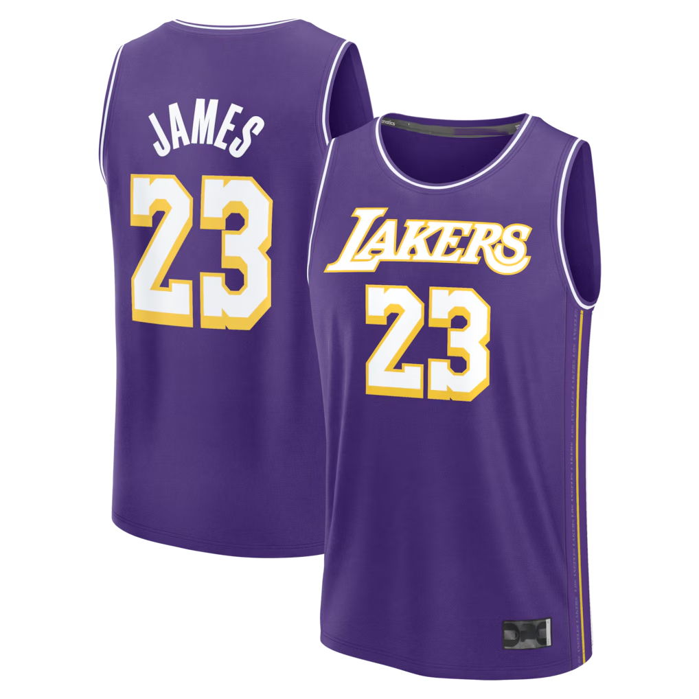 tocy LA.Lakers #23 LeBron James Purple Fast Break Stitched Jerseys - Statement Edition
