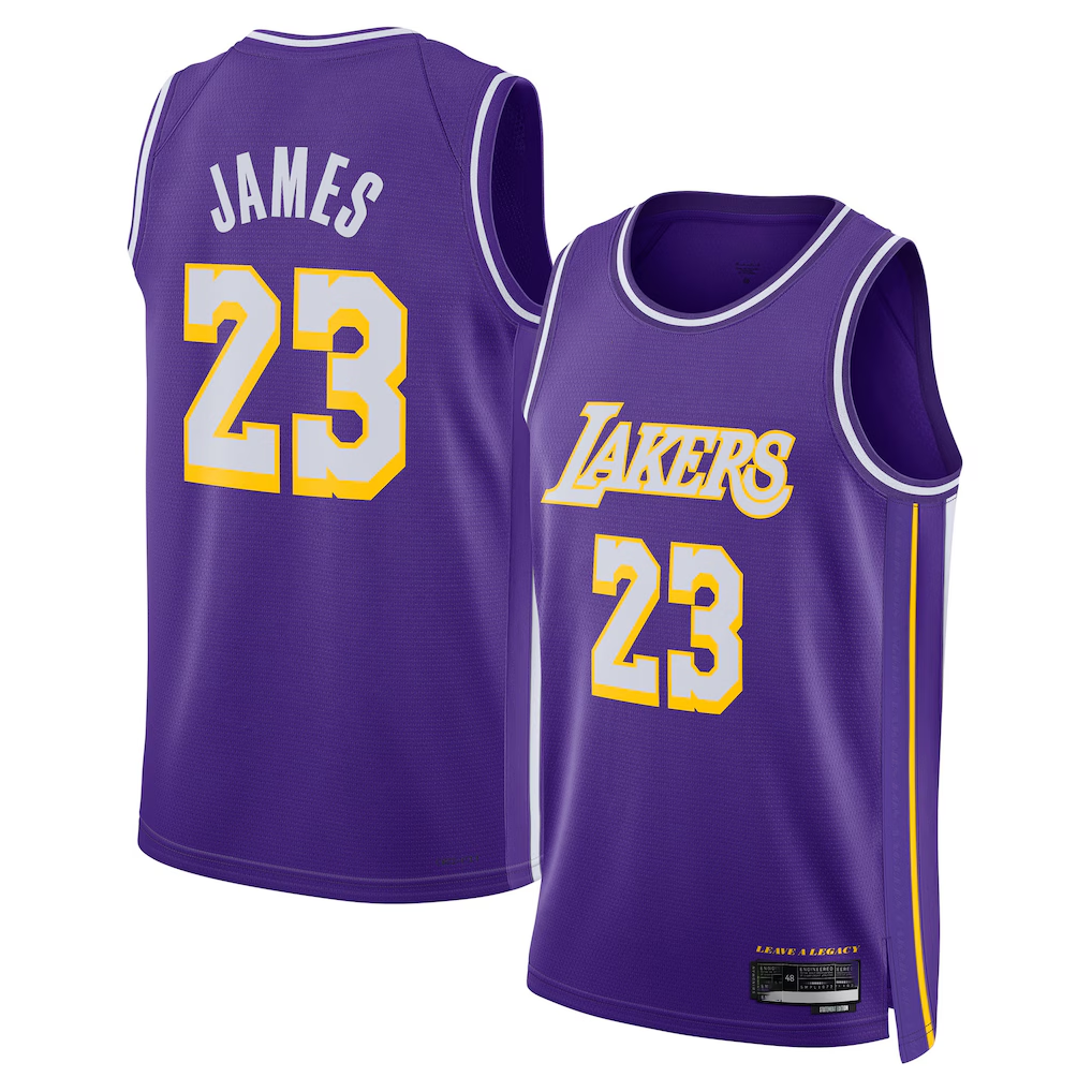 tocy LA.Lakers #23 LeBron James Purple Swingman Stitched Jerseys - Statement Edition