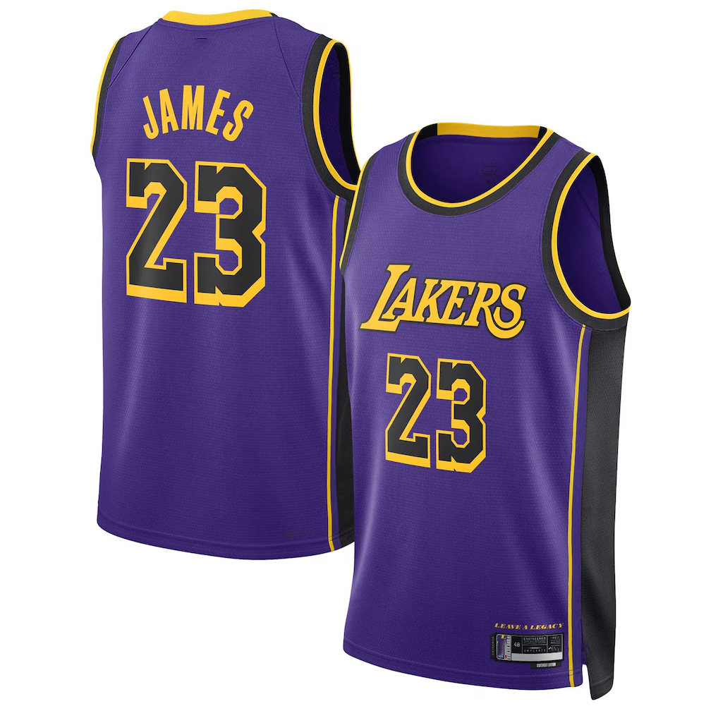 tocy LA.Lakers #23 Lebron James Statement Edition Swingman Stitched Jerseys