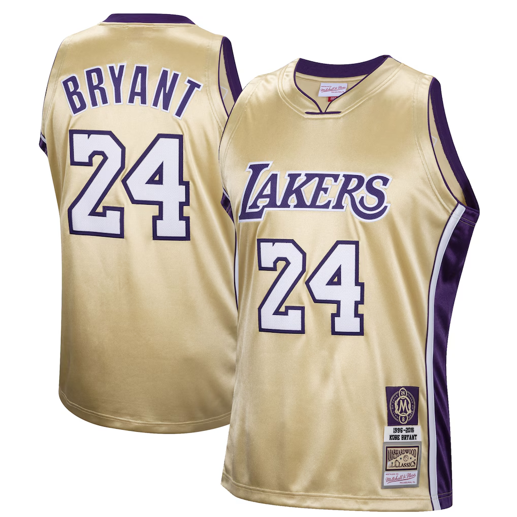 tocy LA.Lakers #24 Kobe Bryant Mitchell & Ness Gold Hall of Fame Class of 2020 #24 Authentic Hardwood Classics Jerseys