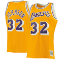 tocy LA.Lakers #32 Magic Johnson Mitchell & Ness Gold 1984-1985 Hardwood Classics Authentic Jerseys