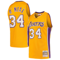 tocy LA.Lakers #34 Shaquille O'Neal Mitchell & Ness Gold Hardwood Classics Swingman Jerseys