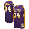 tocy LA.Lakers #34 Shaquille O'Neal Mitchell & Ness Purple 2000 All-Star Game Authentic Jerseys