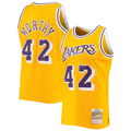 tocy LA.Lakers #42 James Worthy Mitchell & Ness Gold 1984-1985 Hardwood Classics Swingman Stitched Jerseys