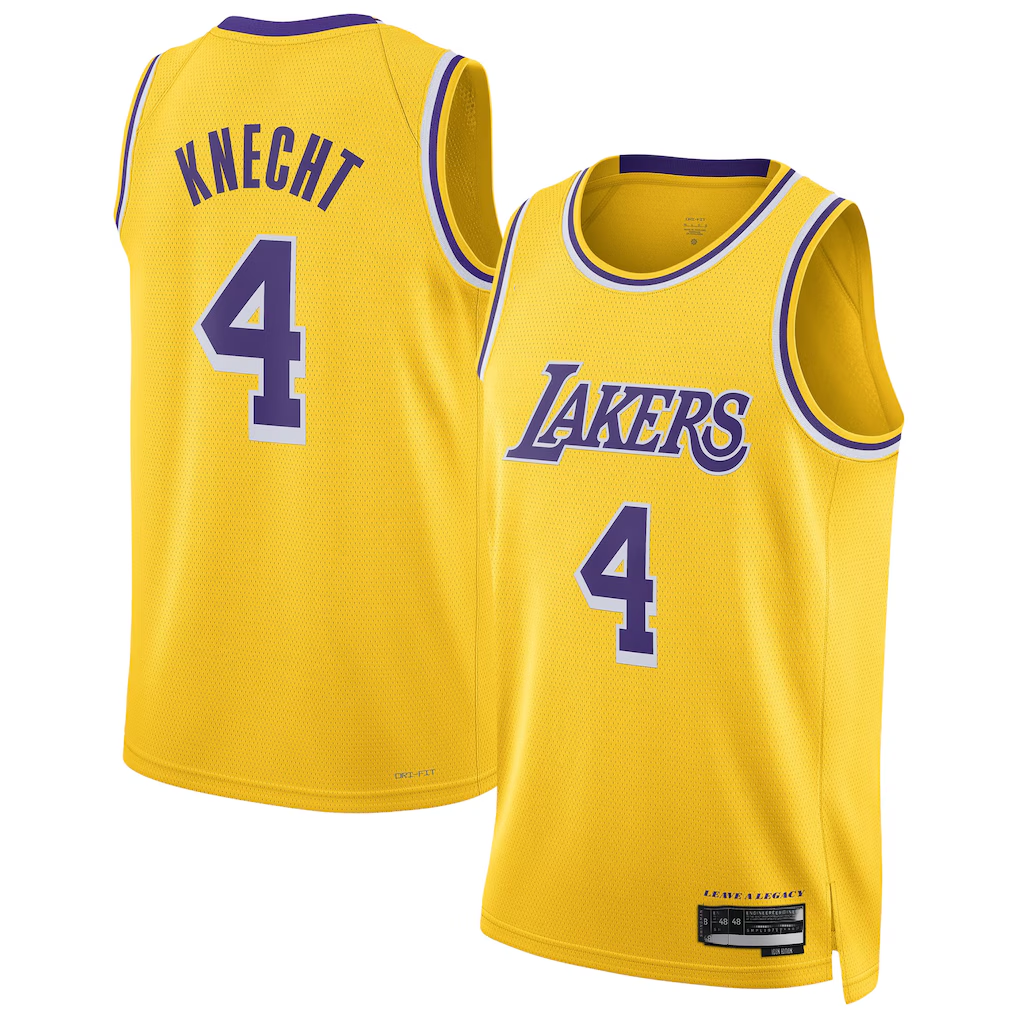 tocy LA.Lakers #4 Dalton Knecht Gold Swingman Stitched Jerseys