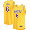 tocy LA.Lakers #6 LeBron James Gold 2021-2022 Fast Break Replica Stitched Jerseys - Icon Edition