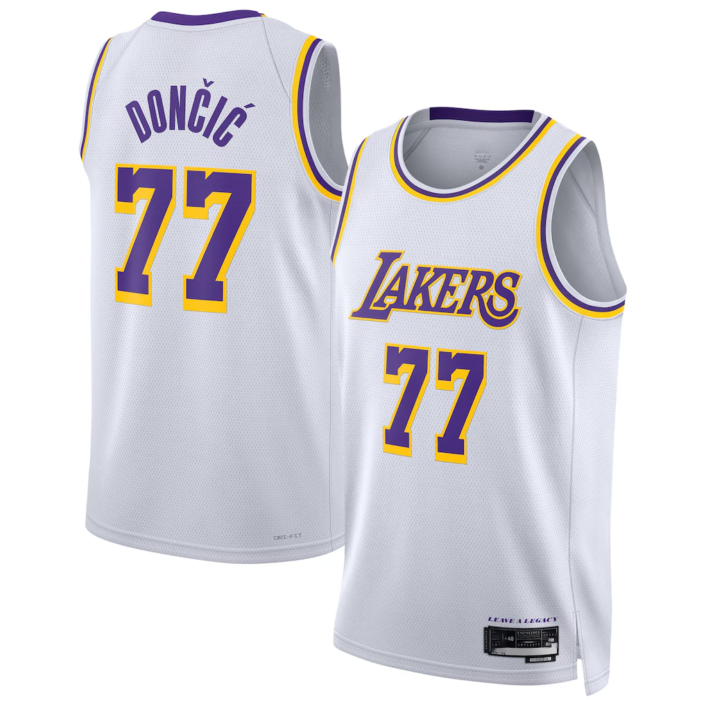 tocy LA.Lakers #77 Luka Don?i? White Swingman Stitched Jerseys - Association Edition
