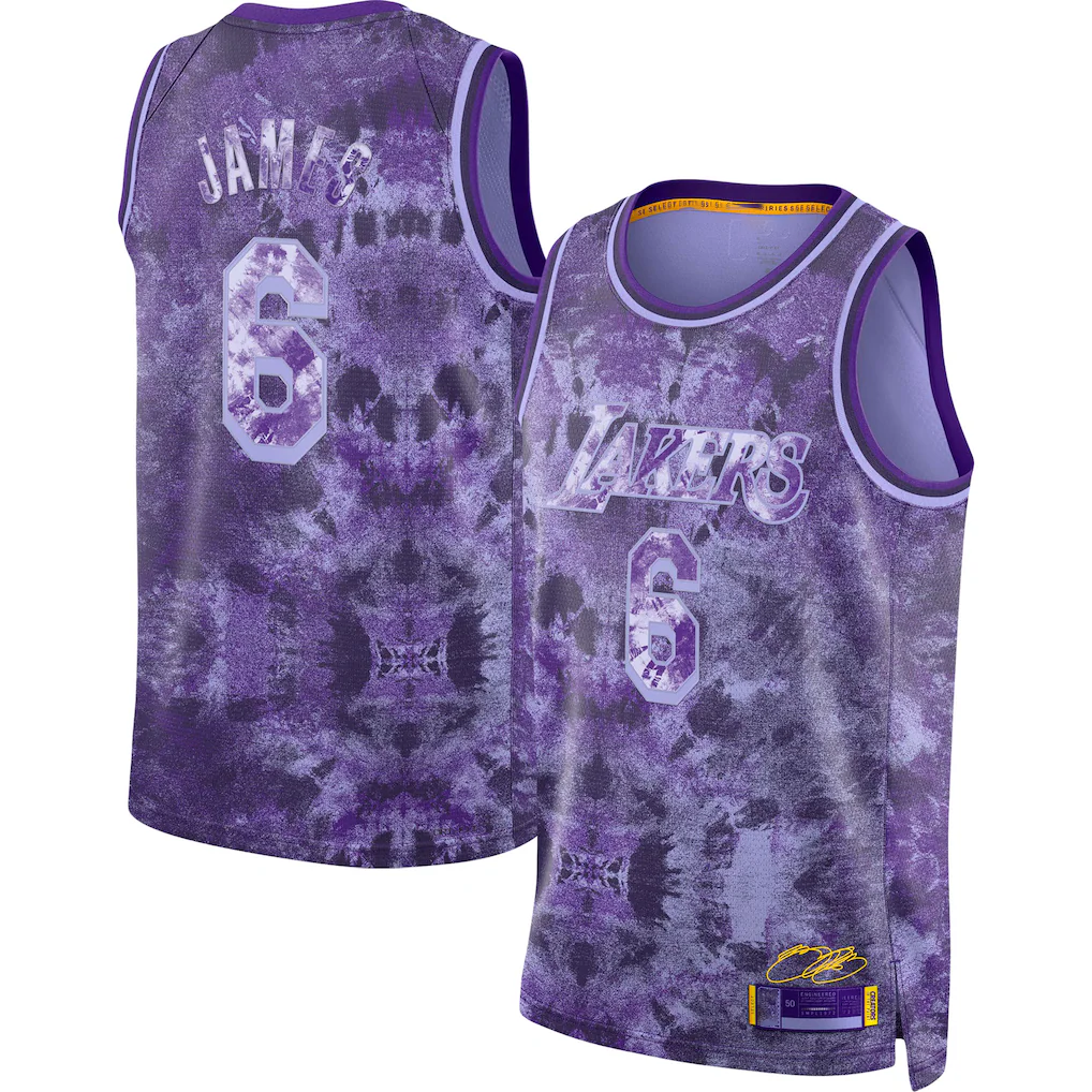 tocy LA.Lakers #8 LeBron James Purple Select Series Swingman Stitched Jerseys