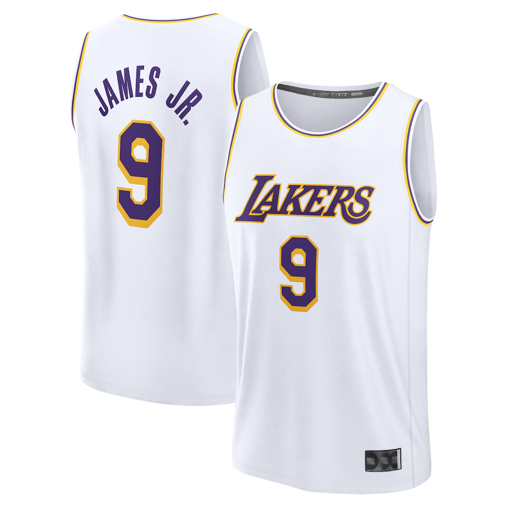tocy LA.Lakers #9 Bronny James White Fast Break Replica Player Stitched Jerseys - Association Edition