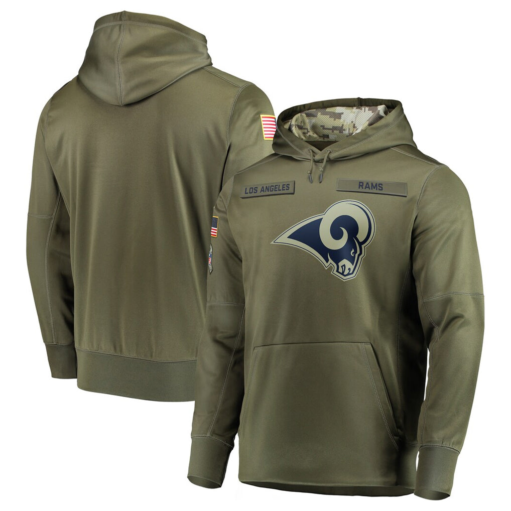 tocy LA.Rams Olive Salute to Service Pullover Hoodies Home Game Blank Player Stitched Jerseys