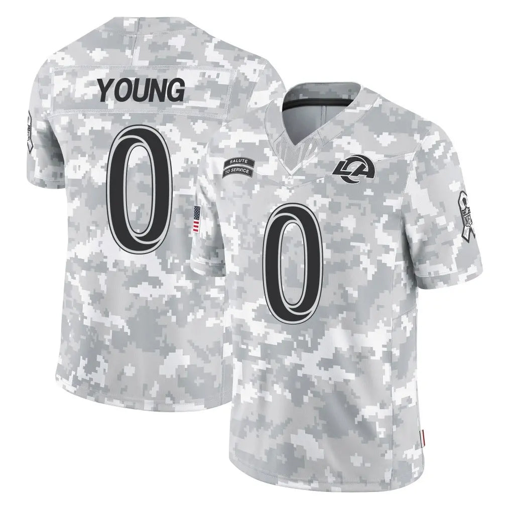 tocy LA.Rams #0 Byron Young Player Arctic Camo Salute To Service Limited Game Stitched Jerseys