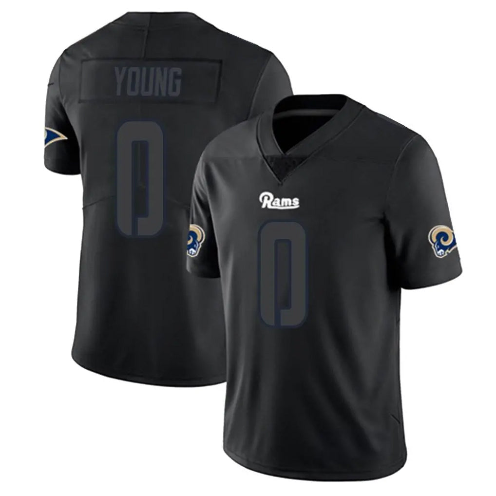 tocy LA.Rams #0 Byron Young Player Black Impact Limited Home Game Stitched Jerseys
