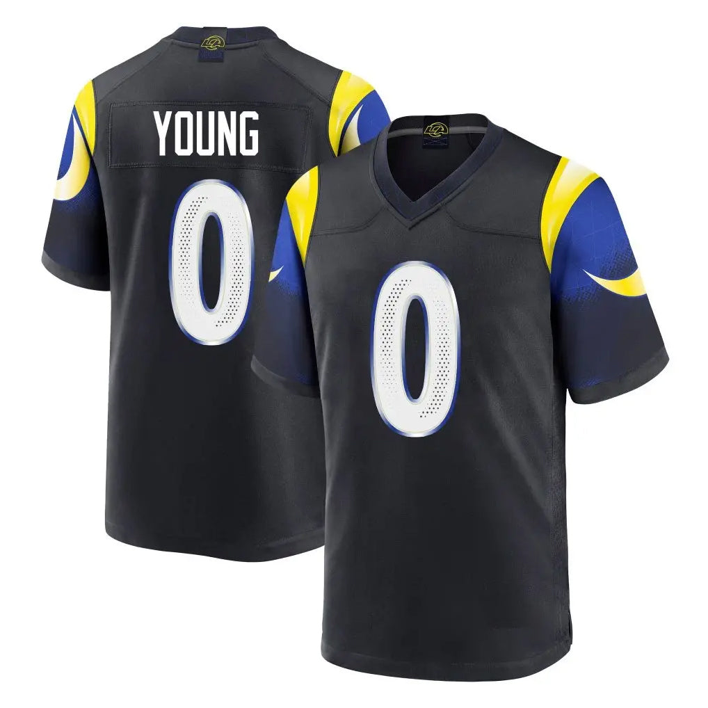 tocy LA.Rams #0 Byron Young Player Black Midnight Rivalries Collection Home Game Stitched Jerseys