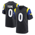 tocy LA.Rams #0 Byron Young Player Black Midnight Rivalries Collection Home Game Stitched Jerseys