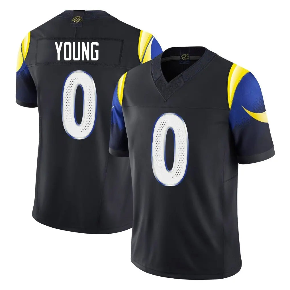 tocy LA.Rams #0 Byron Young Player Black Midnight Rivalries Collection Limited Home Game Stitched Jerseys