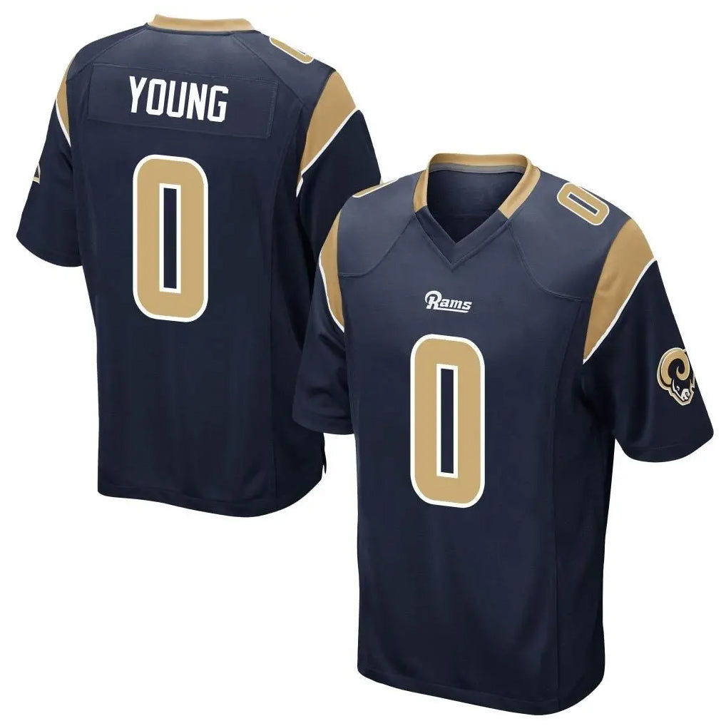 tocy LA.Rams #0 Byron Young Player Navy Home Game Stitched Jerseys