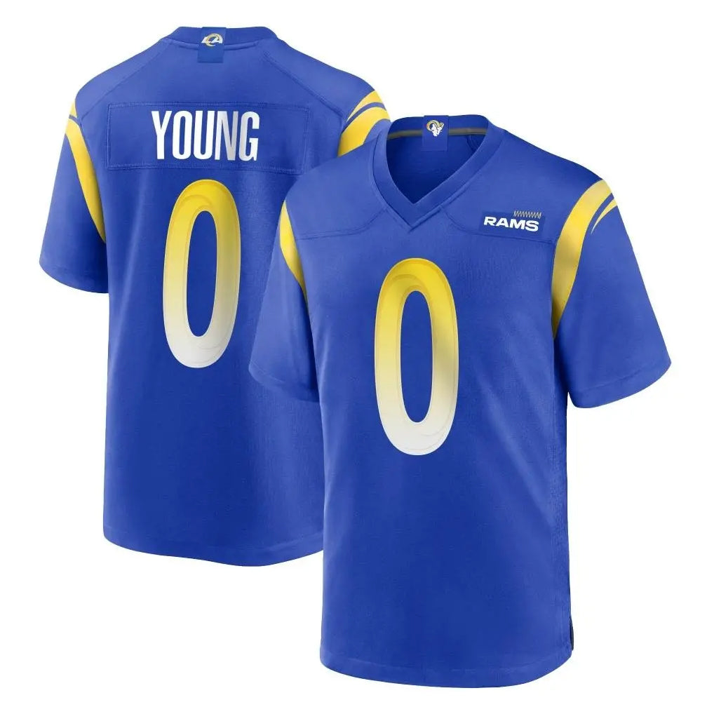 tocy LA.Rams #0 Byron Young Player Royal Home Game Stitched Jerseys