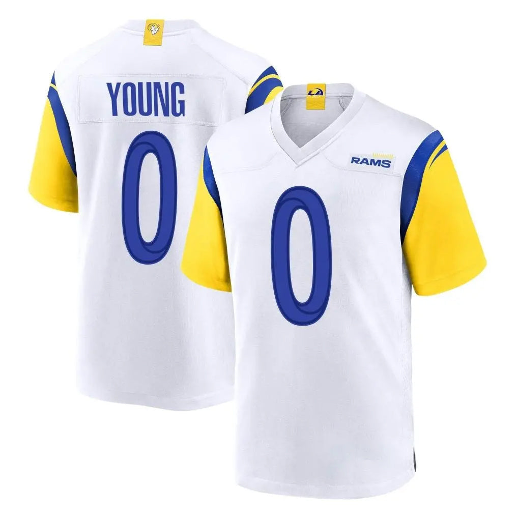 tocy LA.Rams #0 Byron Young Player White Home Game Stitched Jerseys