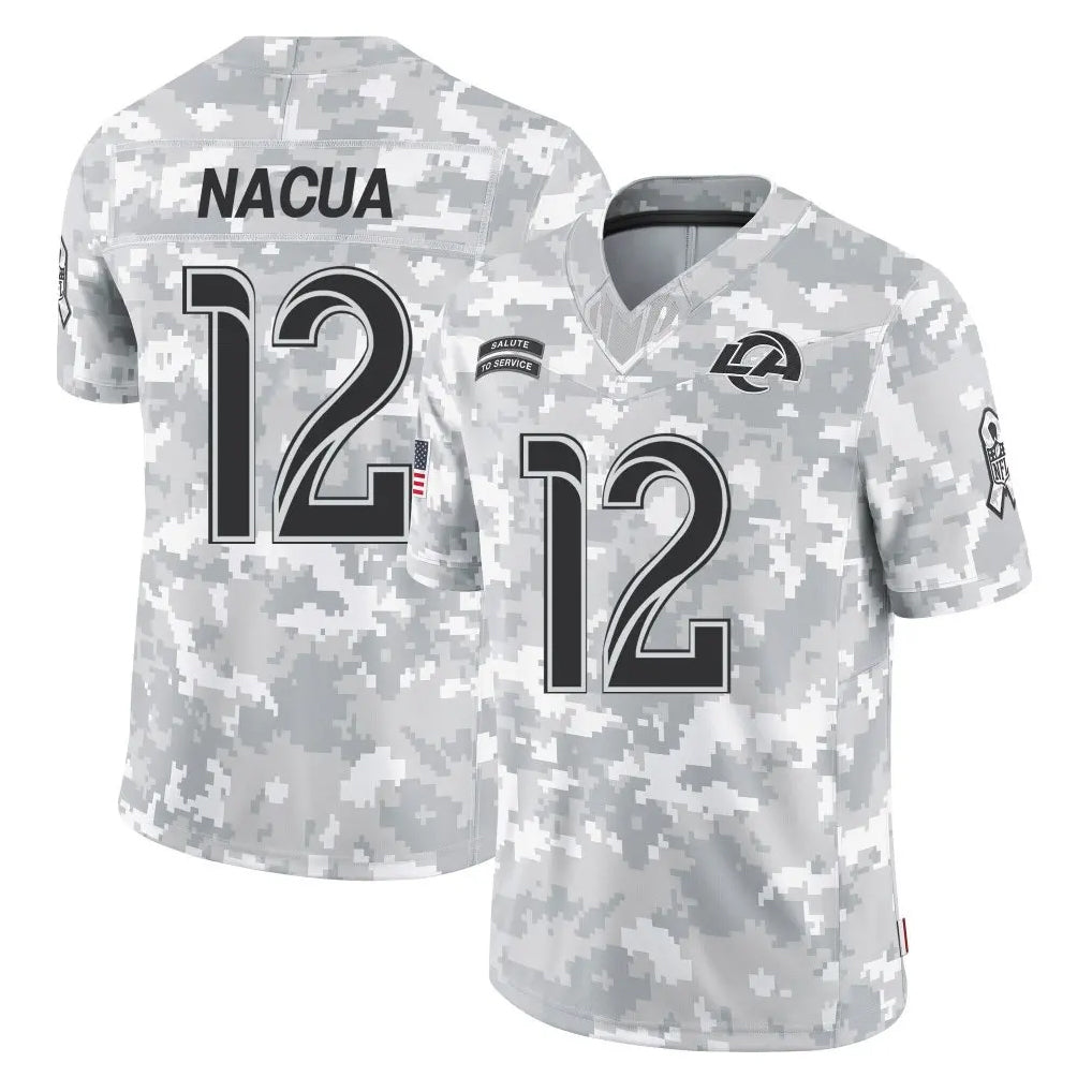 tocy LA.Rams #12 Puka Nacua Player Arctic Camo Salute To Service Limited Game Stitched Jerseys