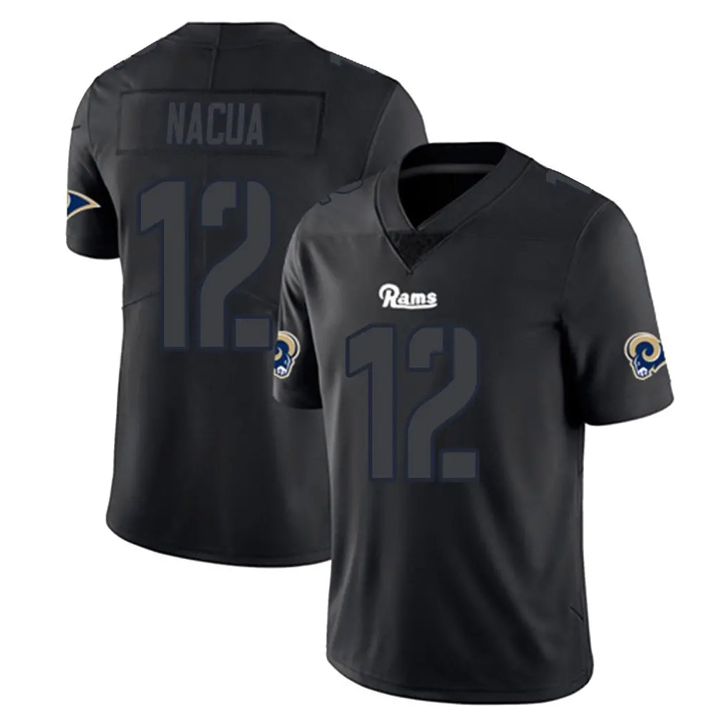 tocy LA.Rams #12 Puka Nacua Player Black Impact Limited Home Game Stitched Jerseys