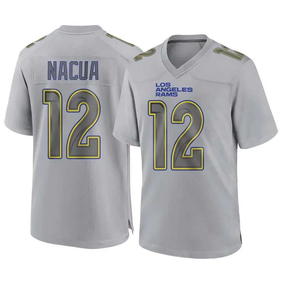 tocy LA.Rams #12 Puka Nacua Player Gray Atmosphere Fashion Game Stitched Jerseys