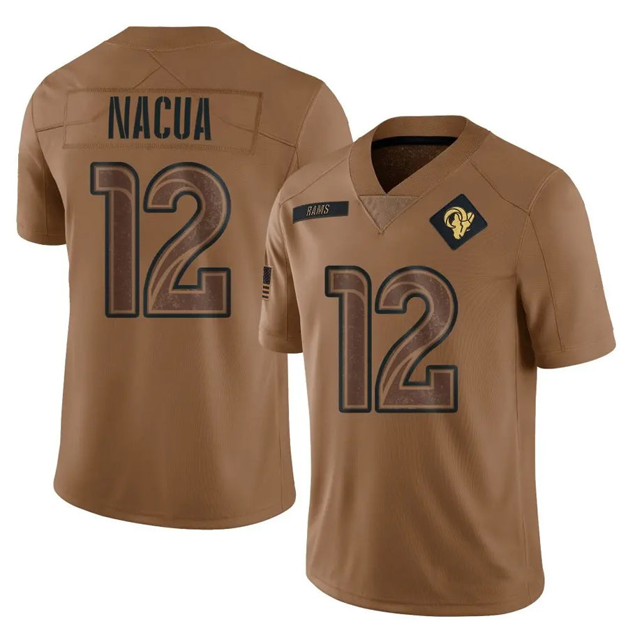 tocy LA.Rams #12 Puka Nacua Player Limited Brown Salute To Service Stitched Jerseys