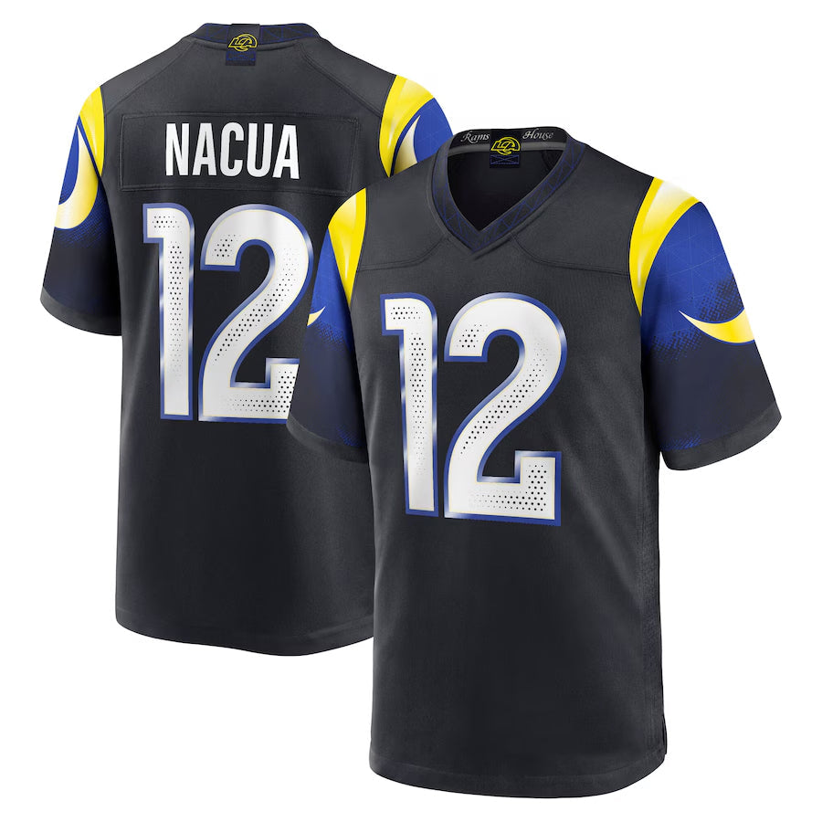 tocy LA.Rams #12 Puka Nacua Player Midnight Blue Rivalries Collection Game Stitched Jerseys