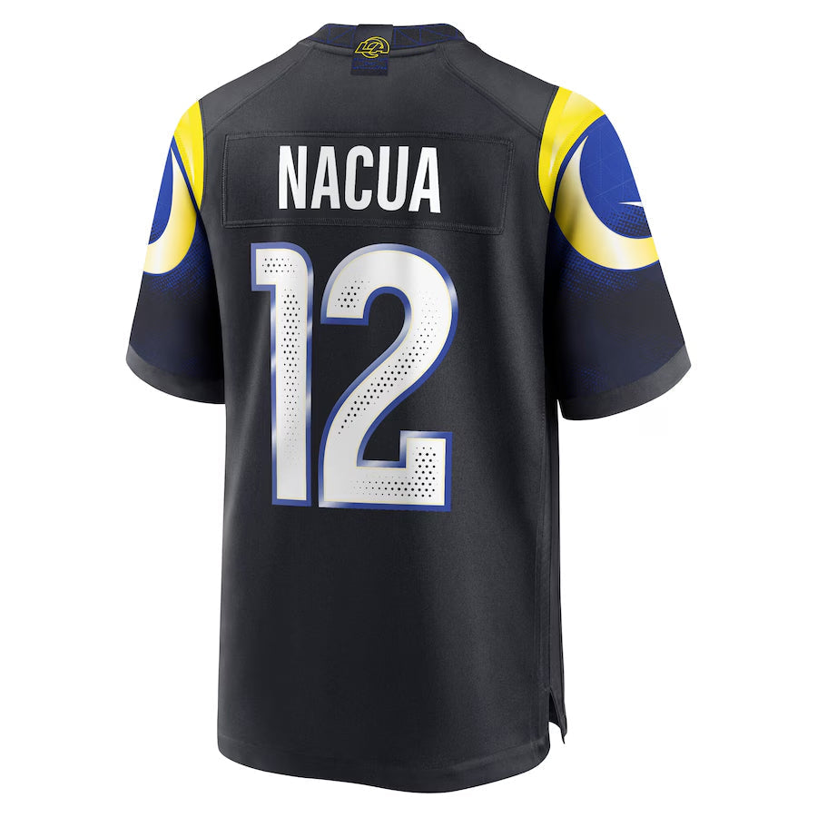tocy LA.Rams #12 Puka Nacua Player Midnight Blue Rivalries Collection Game Stitched Jersey