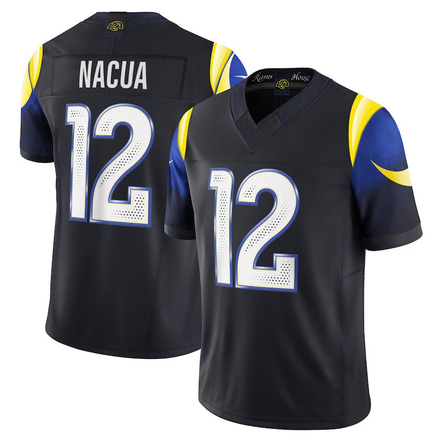 tocy LA.Rams #12 Puka Nacua Player Midnight Blue Rivalries Collection Vapor Limited Stitched Jerseys