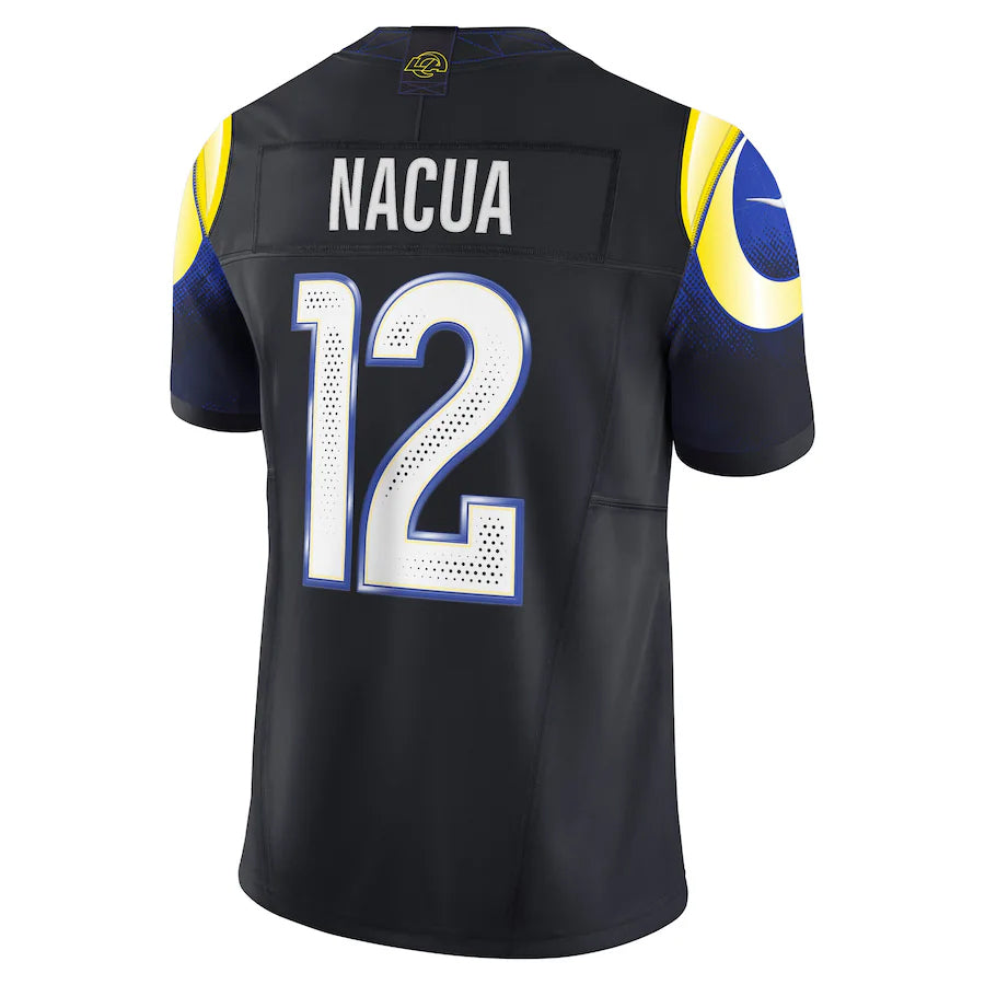 tocy LA.Rams #12 Puka Nacua Player Midnight Blue Rivalries Collection Vapor Limited Stitched Jersey
