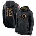 tocy LA.Rams #12 Puka Nacua Player Salute to Service Black Hoodies Stitched Jerseys