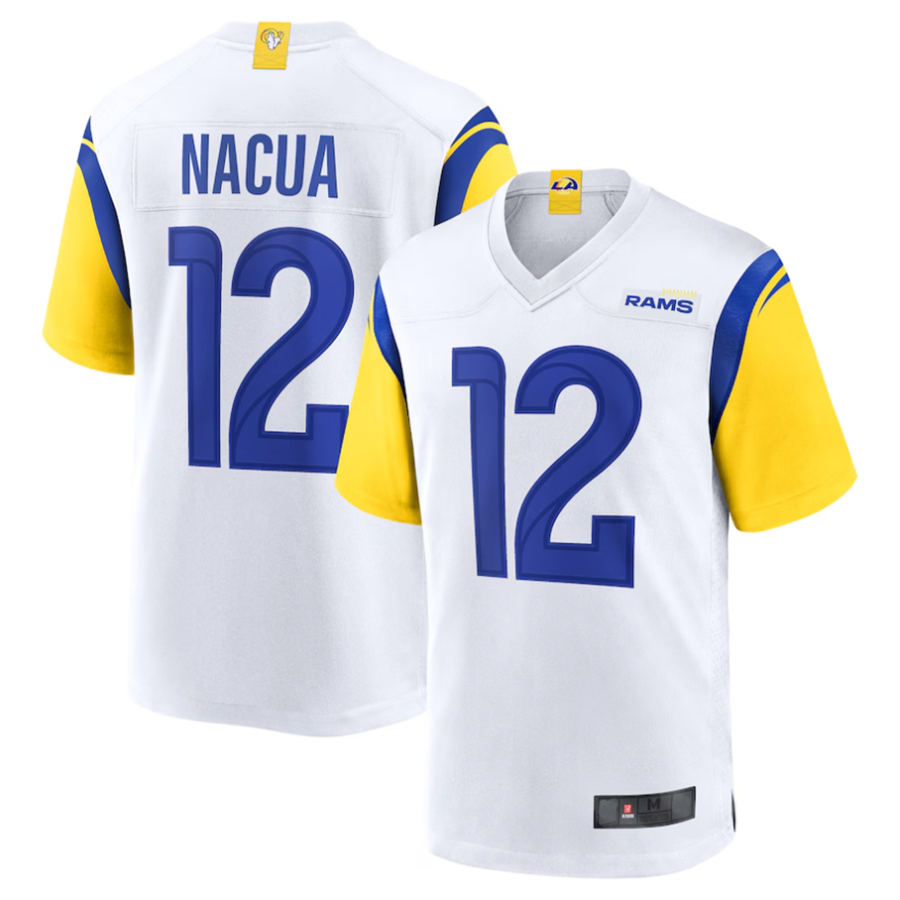tocy LA.Rams #12 Puka Nacua White Game Player Jersey American Stitched Jerseys