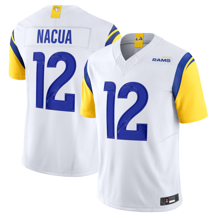 tocy LA.Rams #12 Puka Nacua White Vapor F.U.S.E. Limited Player Stitched Jerseys