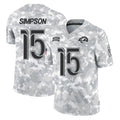 tocy LA.Rams #15 Ty Simpson Player Arctic Camo Salute To Service Limited Game Stitched Jerseys