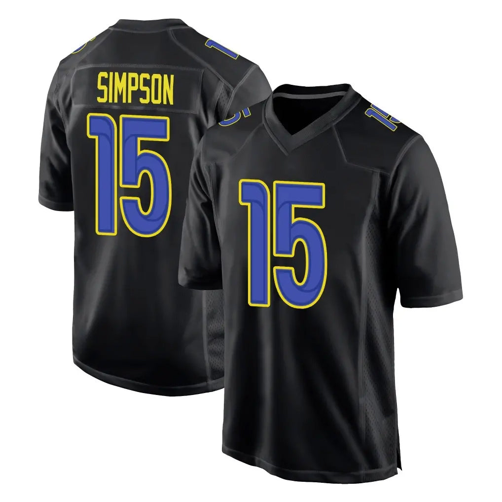 tocy LA.Rams #15 Ty Simpson Player Black Fashion Limited Home Game Stitched Jerseys