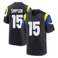 tocy LA.Rams #15 Ty Simpson Player Black Midnight Rivalries Collection Home Game Stitched Jerseys