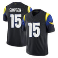 tocy LA.Rams #15 Ty Simpson Player Black Midnight Rivalries Collection Limited Home Game Stitched Jerseys